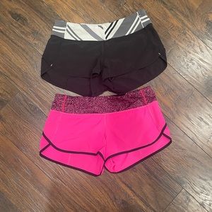 Lululemon Speed Shorts 4 way stretch Lot of 2